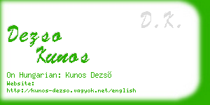 dezso kunos business card