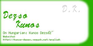 dezso kunos business card